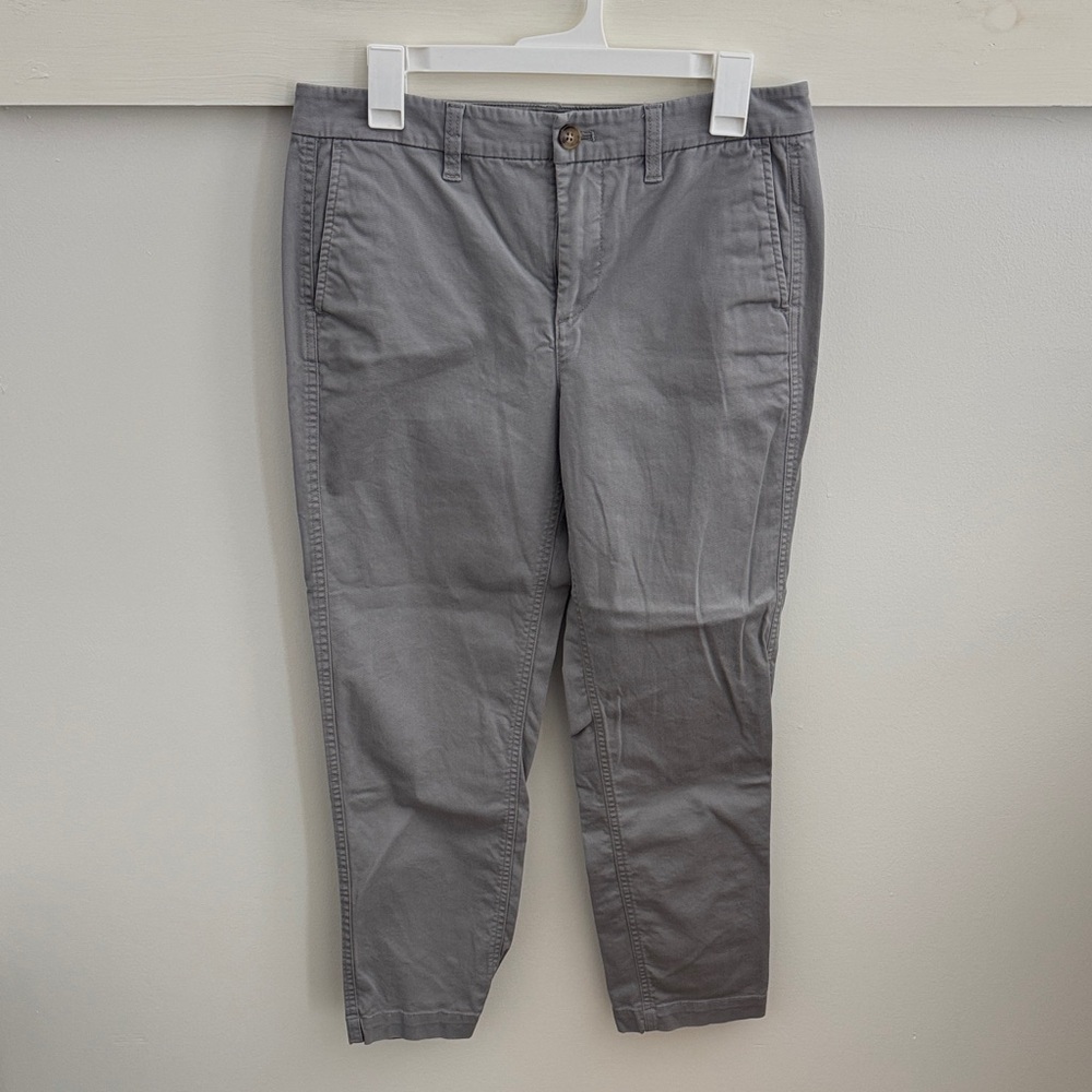 J. Crew Women’s High Rise Girlfriend Chino Pants Gray Casual Preppy NWOT Size 6